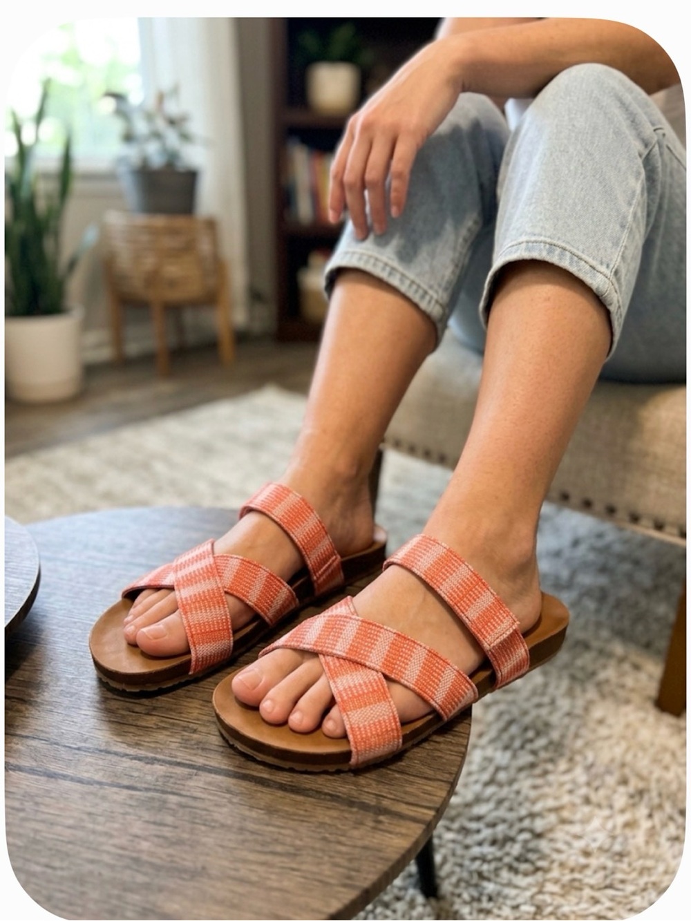 Women’s Coral Cross-Strap Slide Sandals - Casual Summer Comfort